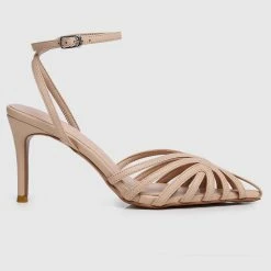 Milliot & Co Shoes Mariah Open Toe Heels (Nude)