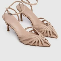 Milliot & Co Shoes Mariah Open Toe Heels (Nude)