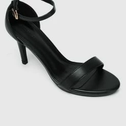 Milliot & Co Lindsay Open Toe Heels (Black) Shoes