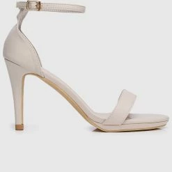 Milliot & Co Lindsay Open Toe Heels (White) Shoes