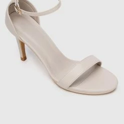 Milliot & Co Lindsay Open Toe Heels (White) Shoes