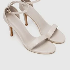 Milliot & Co Lindsay Open Toe Heels (White) Shoes