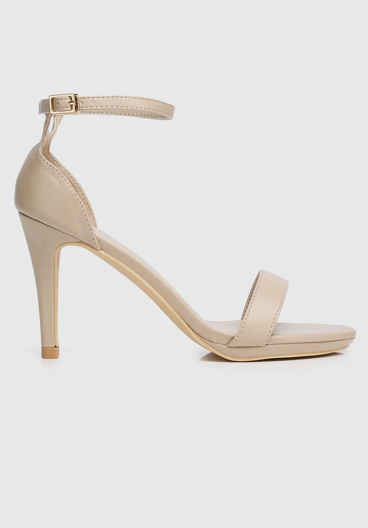 Milliot & Co Lindsay Open Toe Heels (Tan) Shoes