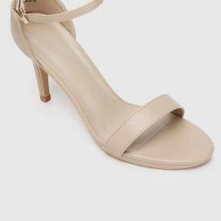 Milliot & Co Lindsay Open Toe Heels (Tan) Shoes