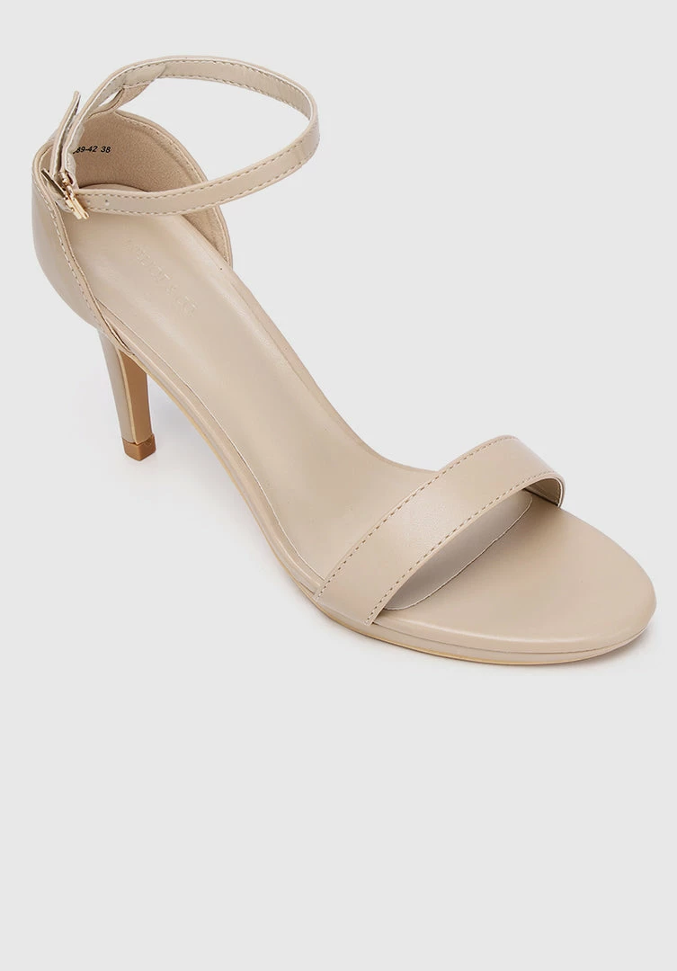 Milliot & Co Lindsay Open Toe Heels (Tan) Shoes