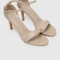 Milliot & Co Lindsay Open Toe Heels (Tan) Shoes