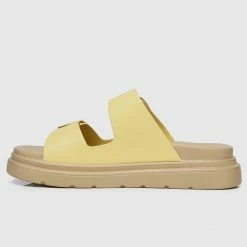 Milliot & Co Shoes Kendall Open Toe Sandals & Flip Flops (Light Yellow)