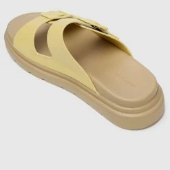 Milliot & Co Shoes Kendall Open Toe Sandals & Flip Flops (Light Yellow)