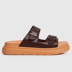 Milliot & Co Kendall Open Toe Sandals & Flip Flops (Dark Orange)