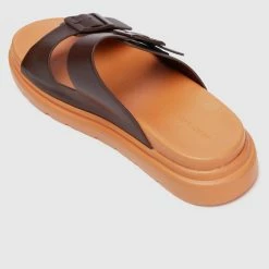 Milliot & Co Kendall Open Toe Sandals & Flip Flops (Dark Orange)