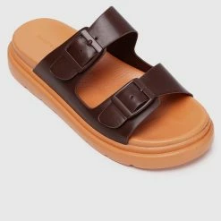 Milliot & Co Kendall Open Toe Sandals & Flip Flops (Dark Orange)