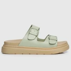 Milliot & Co Kendall Open Toe Sandals & Flip Flops (Dark Sea Green)