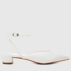 Milliot & Co Shoes Valencia Pointed Toe Ballerina & Flats (White)