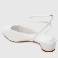 Milliot & Co Shoes Valencia Pointed Toe Ballerina & Flats (White)