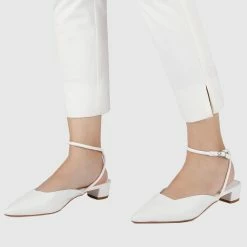 Milliot & Co Shoes Valencia Pointed Toe Ballerina & Flats (White)