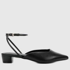 Milliot & Co Valencia Pointed Toe Ballerina & Flats (Black) Shoes