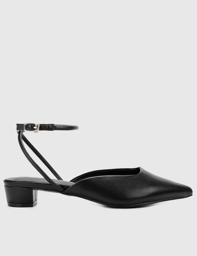 Milliot & Co Valencia Pointed Toe Ballerina & Flats (Black) Shoes