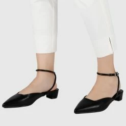 Milliot & Co Valencia Pointed Toe Ballerina & Flats (Black) Shoes