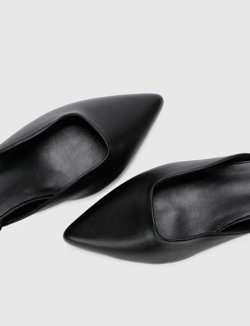 Milliot & Co Valencia Pointed Toe Ballerina & Flats (Black) Shoes