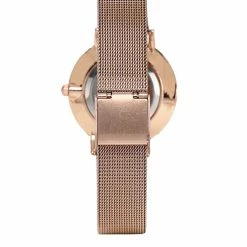 Milliot & Co Allegra Rose Gold Mesh Strap Watch (Rose Gold/White) Gold Watches