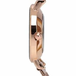 Milliot & Co Gold Watches Allegra Rose Gold Mesh Strap Watch (Rose Gold/Black)