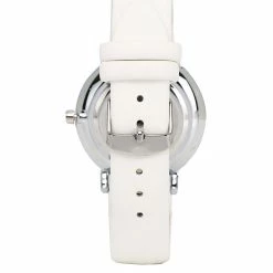 Milliot & Co Louis Silver Pu Strap Watch (White) PU Strap Watches