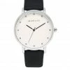 Milliot & Co PU Strap Watches Louis Silver Pu Strap Watch (Black)