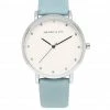 Milliot & Co Louis Silver Pu Strap Watch (Sky Blue)
