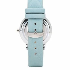 Milliot & Co Louis Silver Pu Strap Watch (Sky Blue)