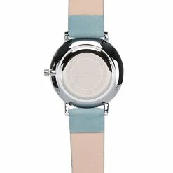 Milliot & Co Louis Silver Pu Strap Watch (Sky Blue)