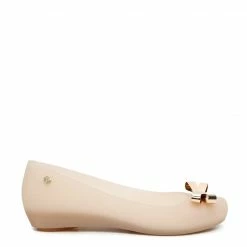 Milliot & Co Sundae Peep Toe Jelly Ballerina Flats (Nude) Shoes