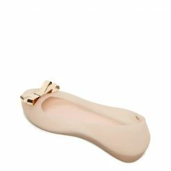 Milliot & Co Sundae Peep Toe Jelly Ballerina Flats (Nude) Shoes