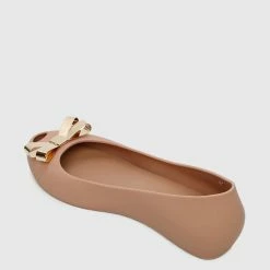 Milliot & Co Shoes Sundae Peep Toe Jelly Ballerina Flats (Pink)