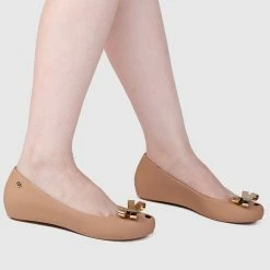 Milliot & Co Shoes Sundae Peep Toe Jelly Ballerina Flats (Pink)
