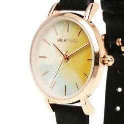 Milliotandco Tinker Rose Gold Leather Strap Watch (Black)
