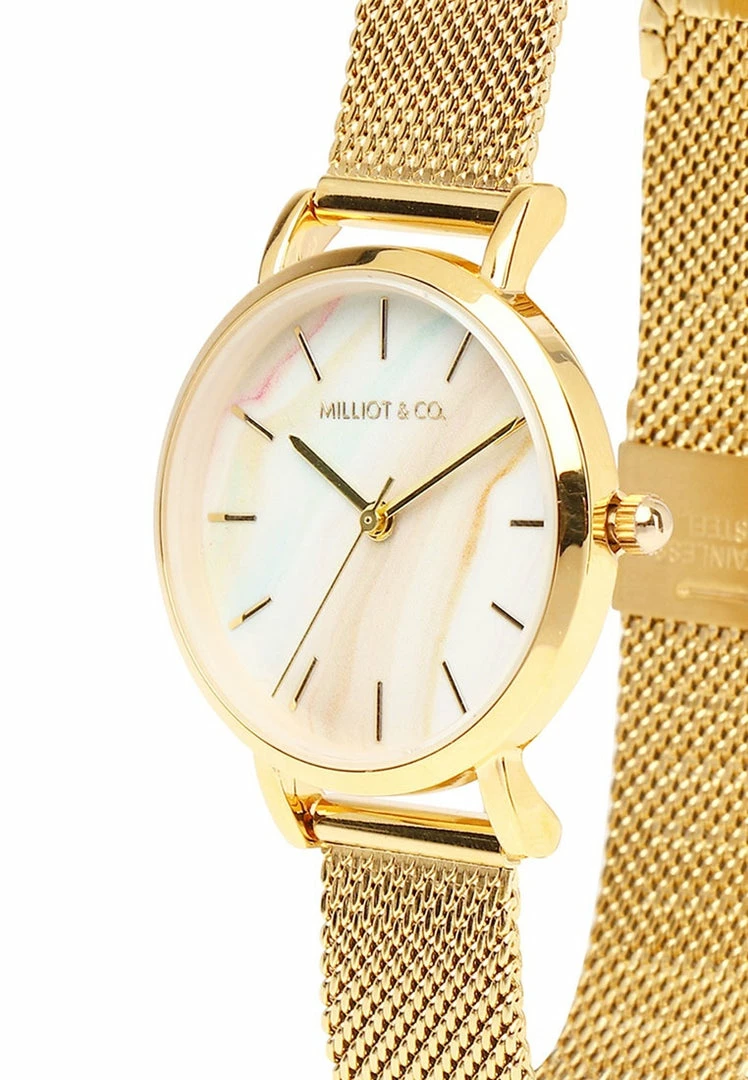 Milliotandco Trixie Gold Mesh Strap Watch (Gold) Accessories