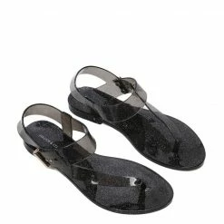 Milliot & Co Twinkie T-Strap Jelly Sandals (Black) Shoes