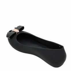 Milliot & Co Whimsical Peep Toe Jelly Ballerina Flats (Black)